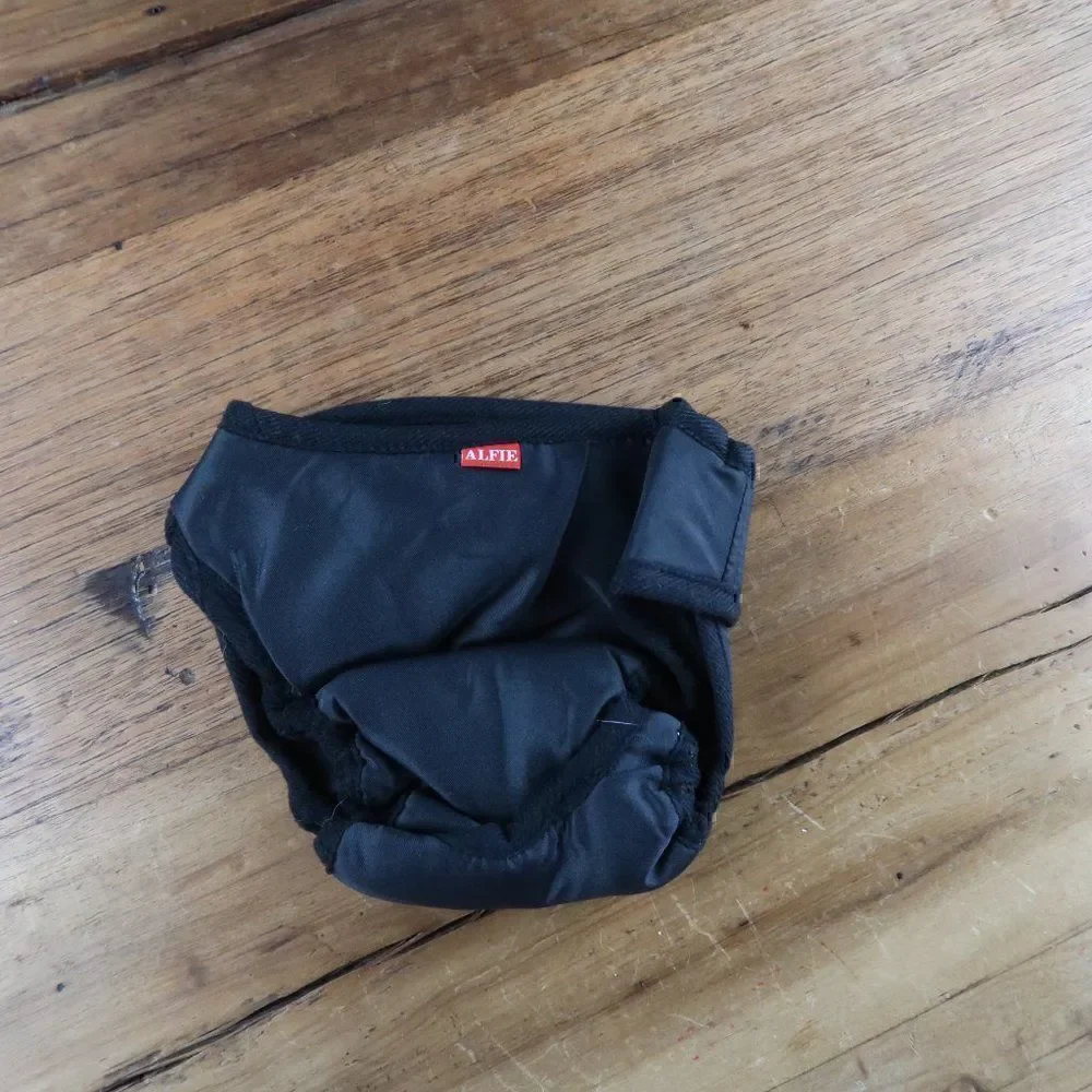 ALFIE BLACK UNISEX DOG DIAPER WASHABLE REUSABLE SIZE LARGE NWOT